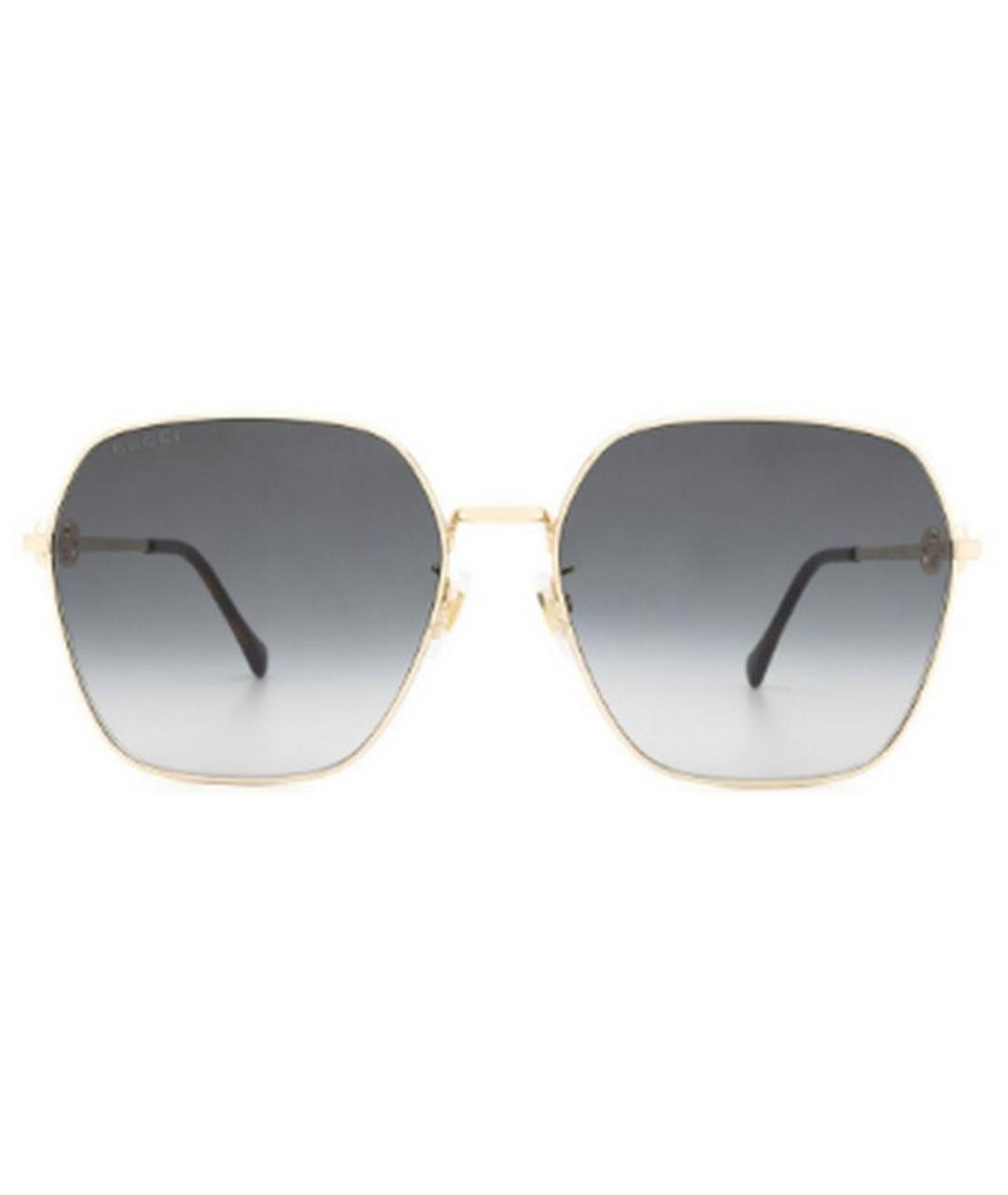 GUCCI Золотые металлические солнцезащитные очки, фото 2