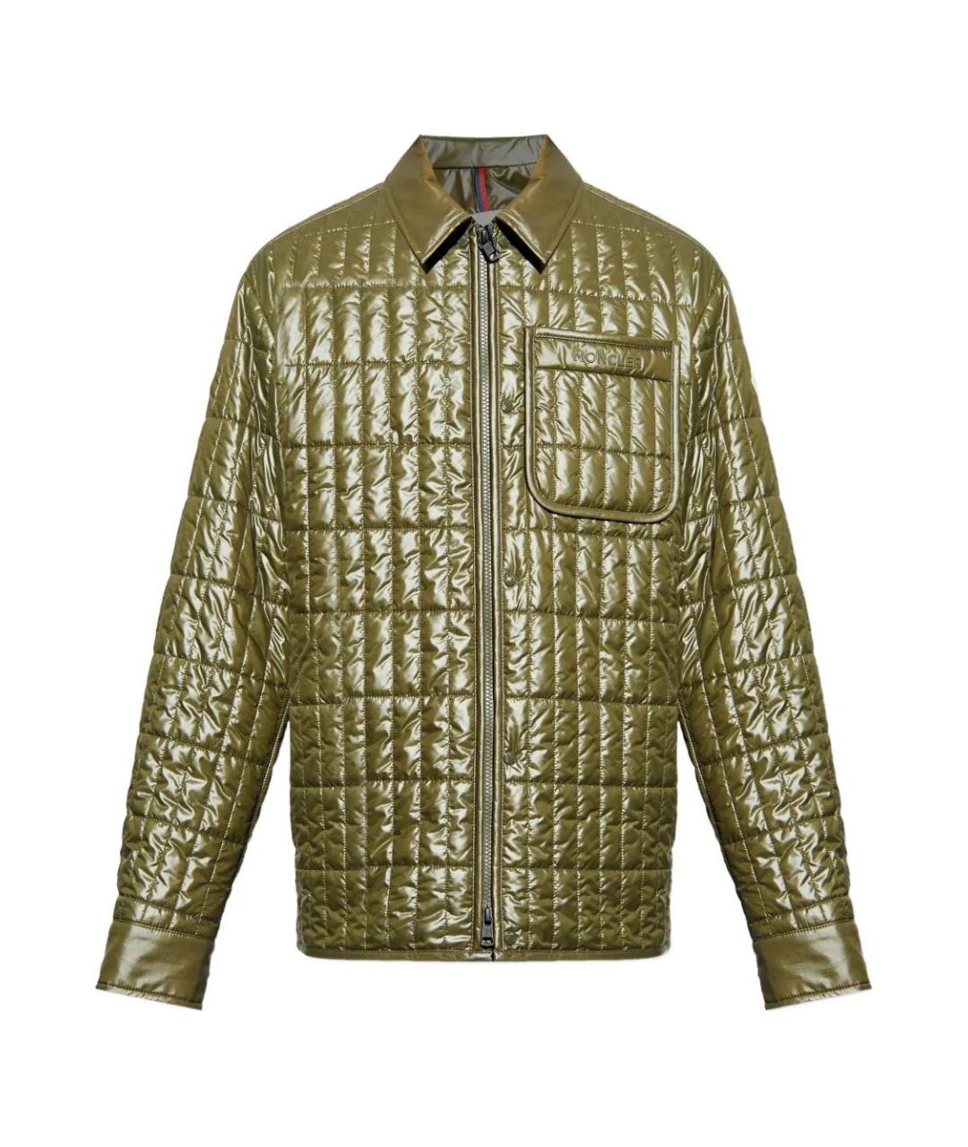 MONCLER Зеленая полиэстеровая куртка, фото 1