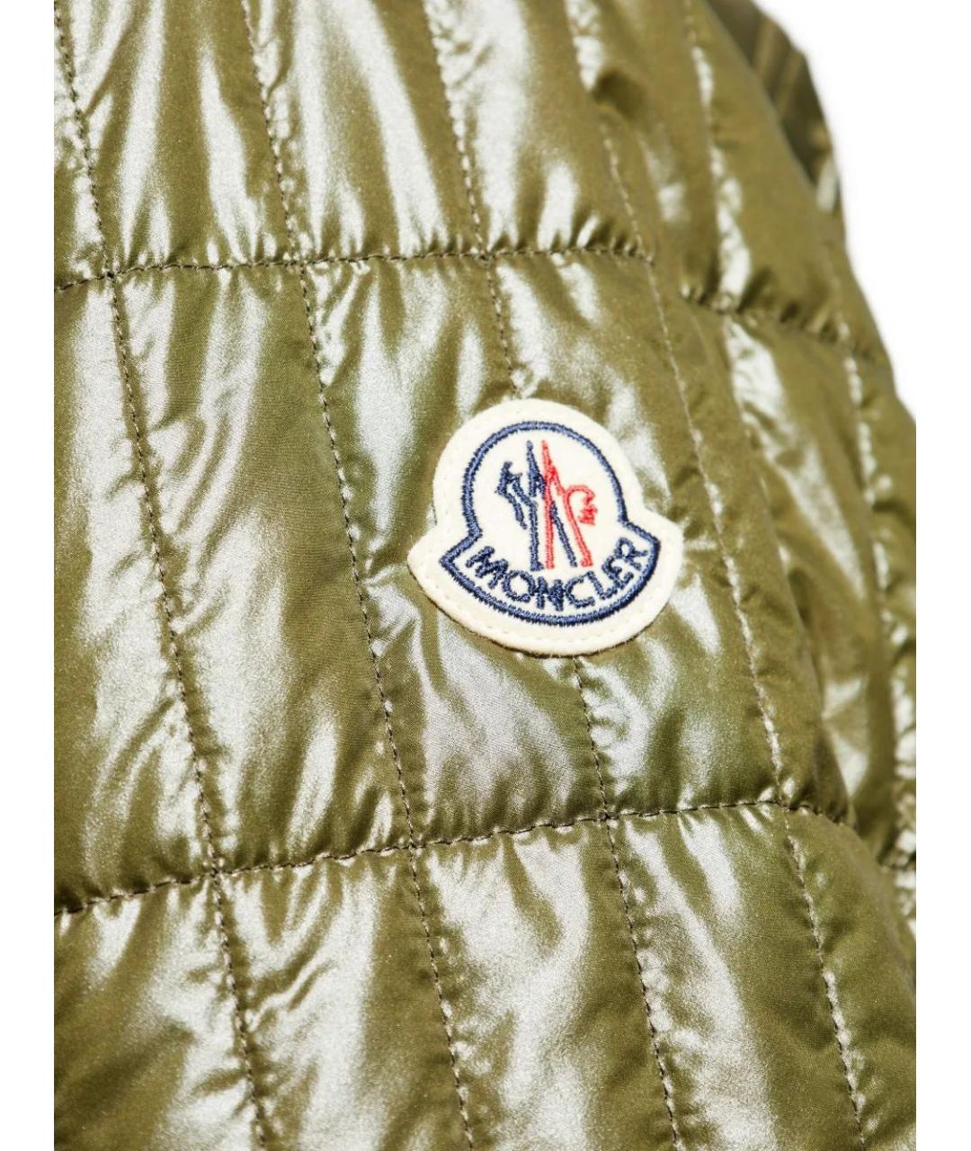 MONCLER Зеленая полиэстеровая куртка, фото 5