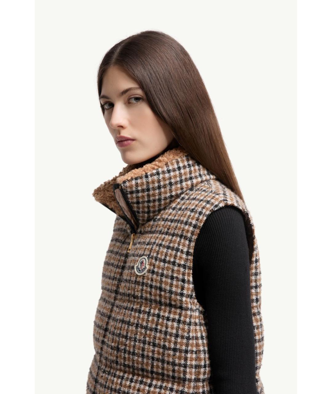 MONCLER Бежевый шерстяной жилет, фото 4
