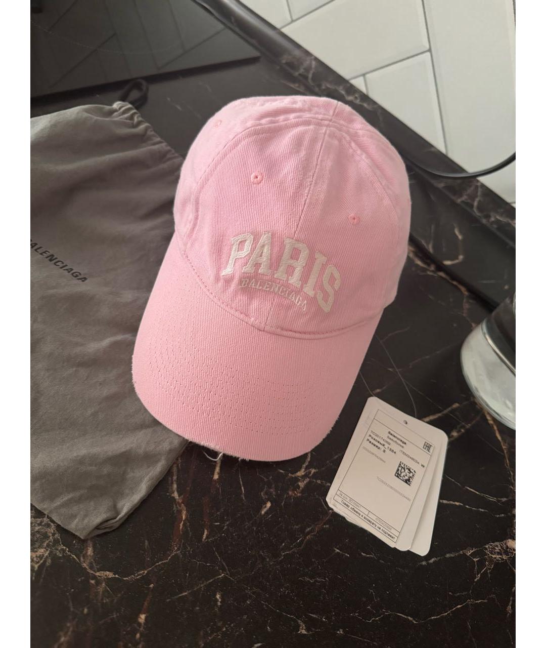 BALENCIAGA Розовая хлопковая кепка, фото 4