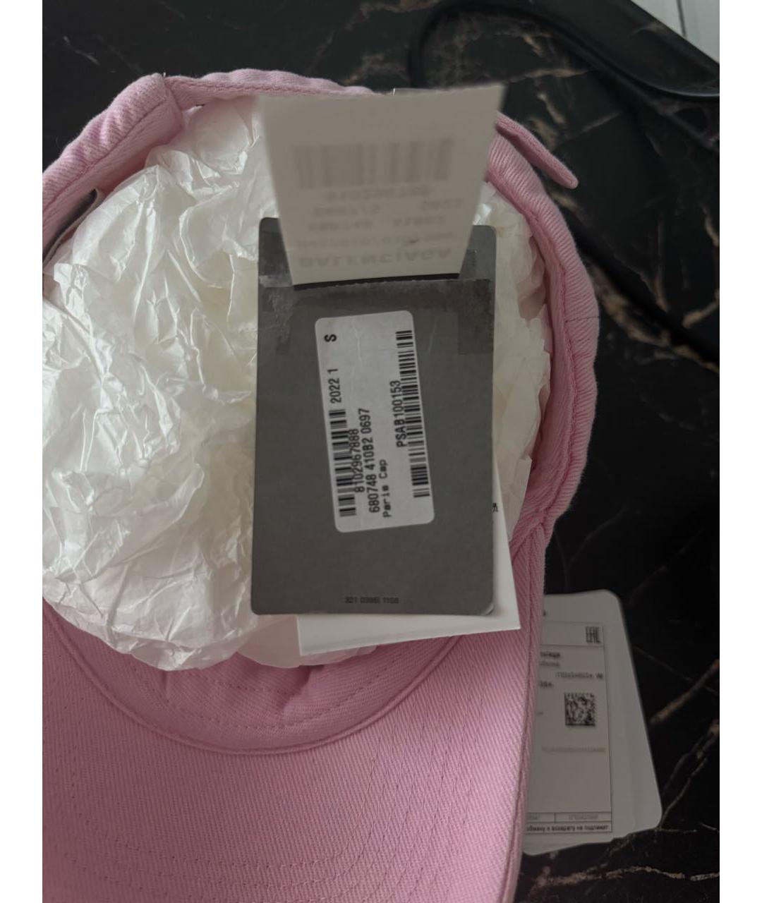 BALENCIAGA Розовая хлопковая кепка, фото 8