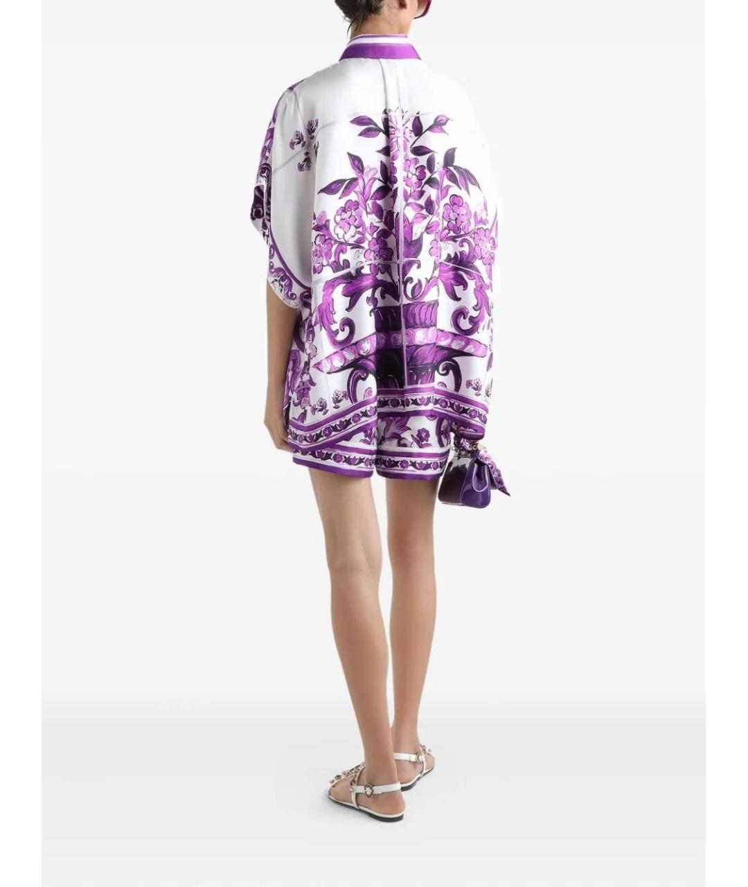 DOLCE&GABBANA Фиолетовая шелковая рубашка, фото 5