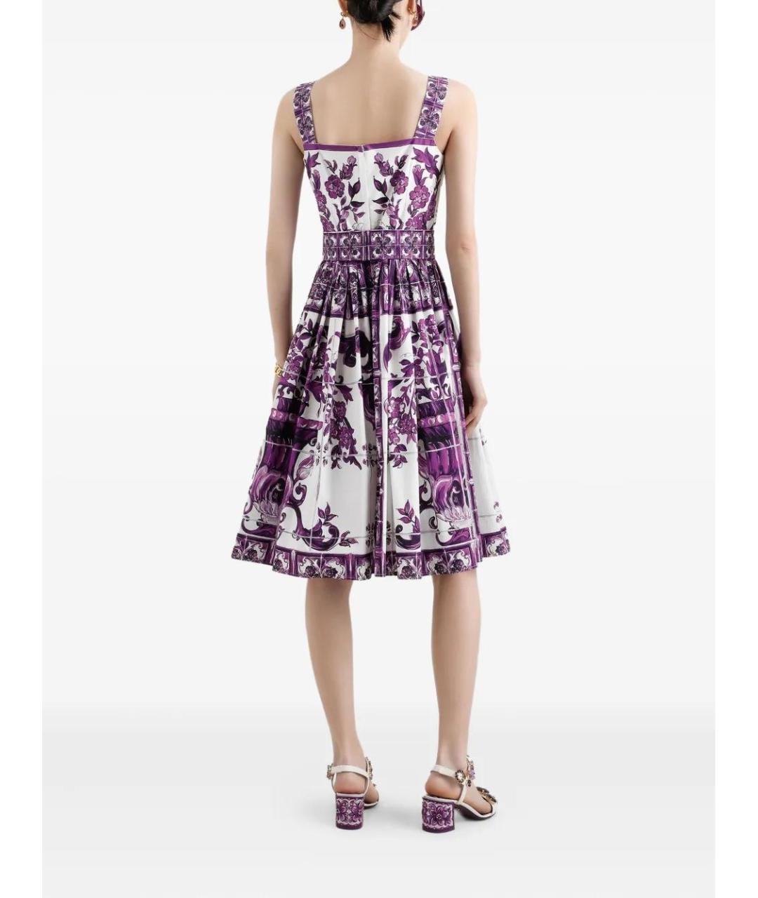DOLCE&GABBANA Фиолетовый хлопковый сарафан, фото 3
