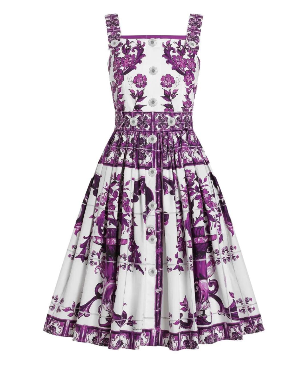 DOLCE&GABBANA Фиолетовый хлопковый сарафан, фото 1