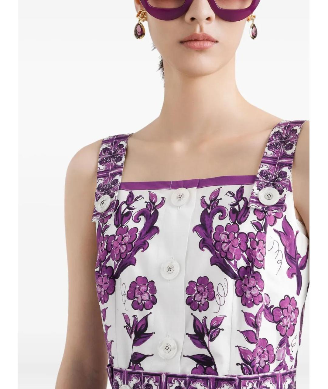 DOLCE&GABBANA Фиолетовый хлопковый сарафан, фото 4