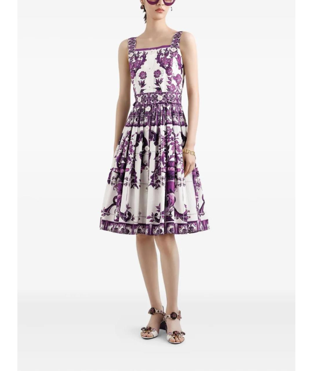DOLCE&GABBANA Фиолетовый хлопковый сарафан, фото 2