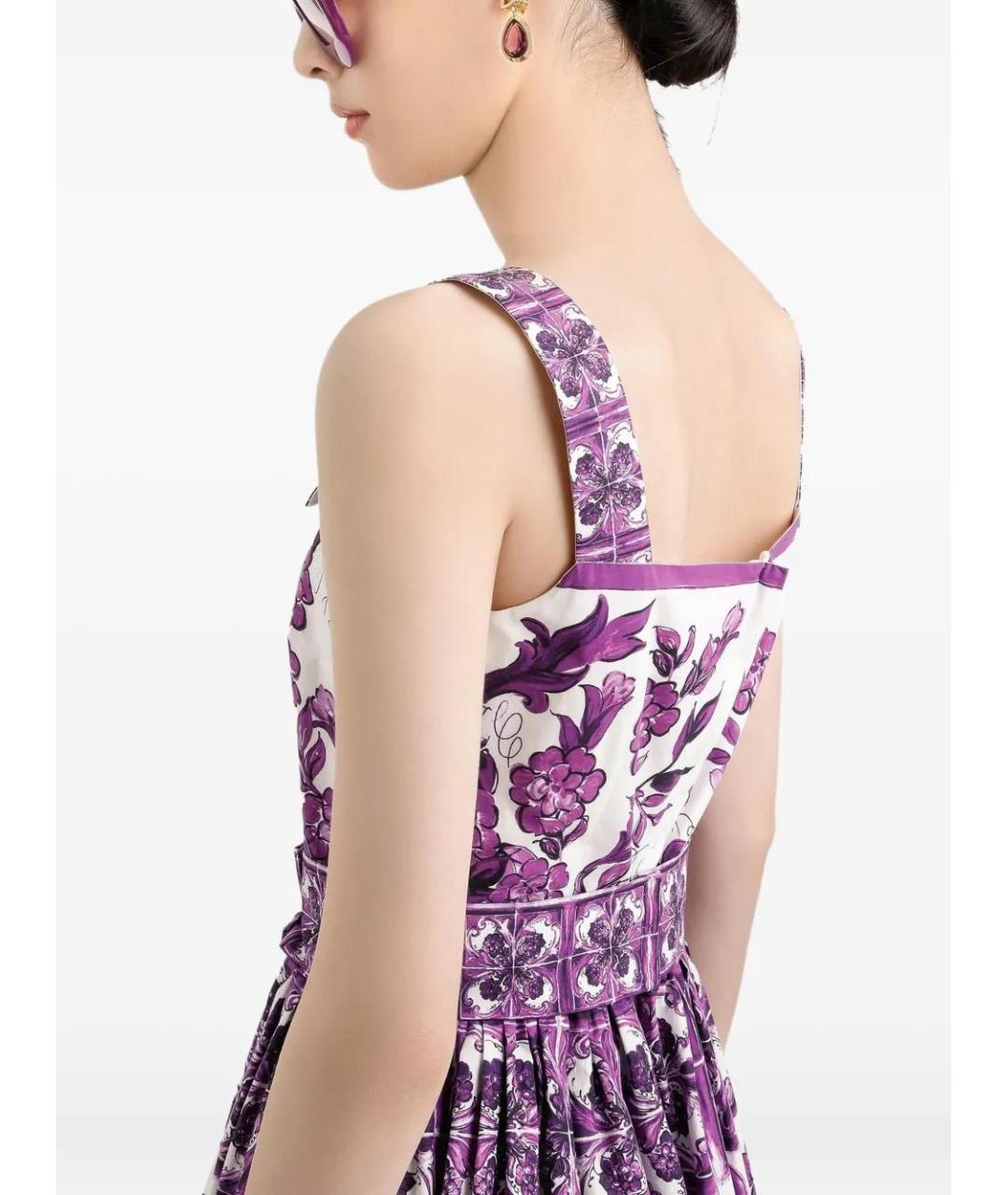 DOLCE&GABBANA Фиолетовый хлопковый сарафан, фото 5