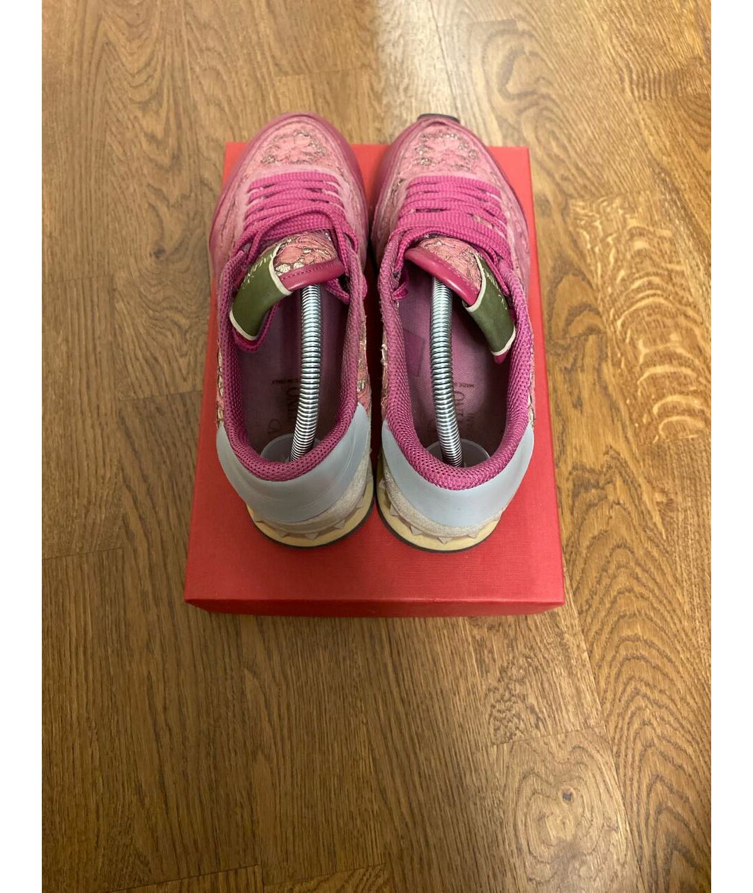 VALENTINO GARAVANI Розовые кожаные кроссовки, фото 3