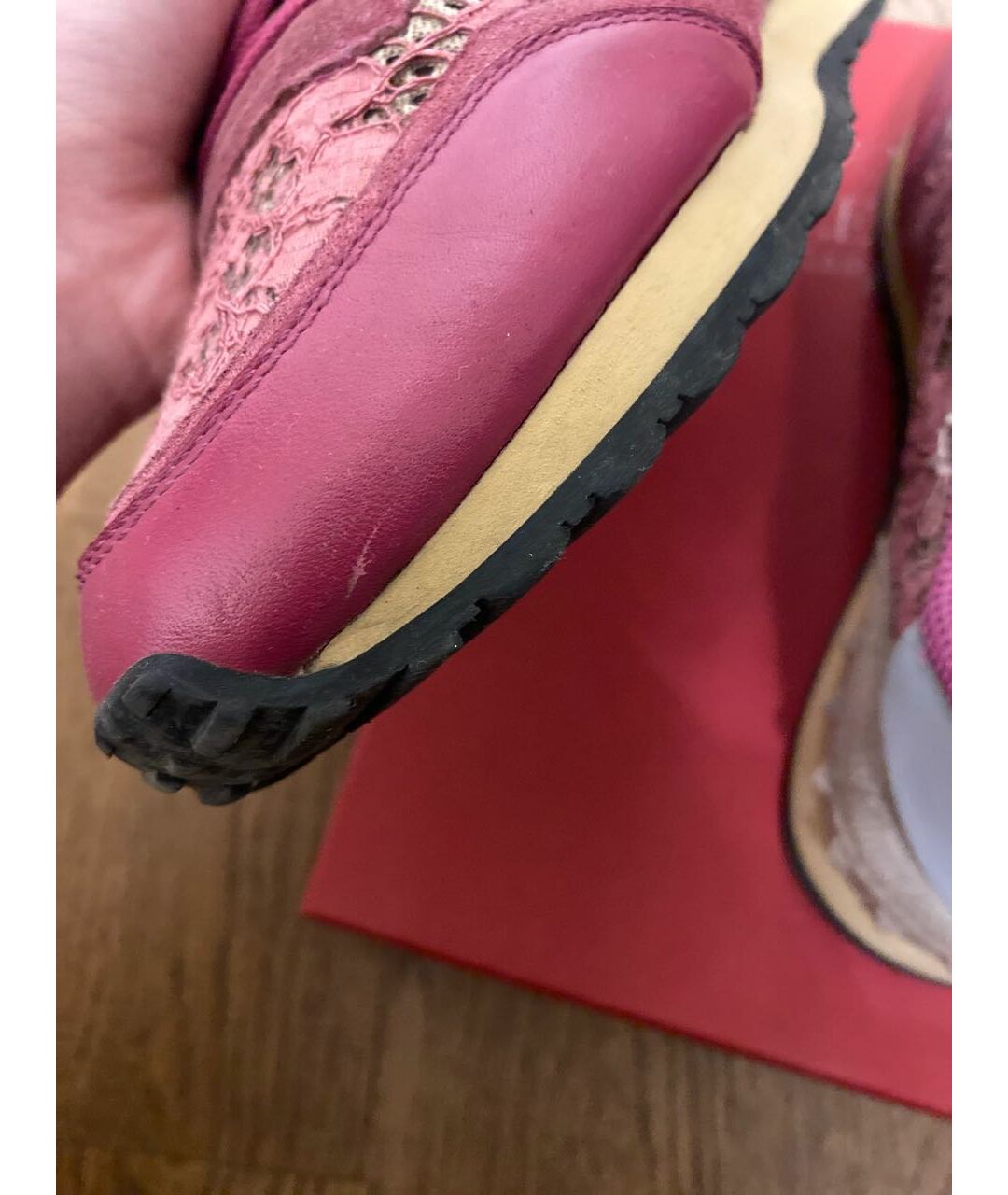 VALENTINO GARAVANI Розовые кожаные кроссовки, фото 6