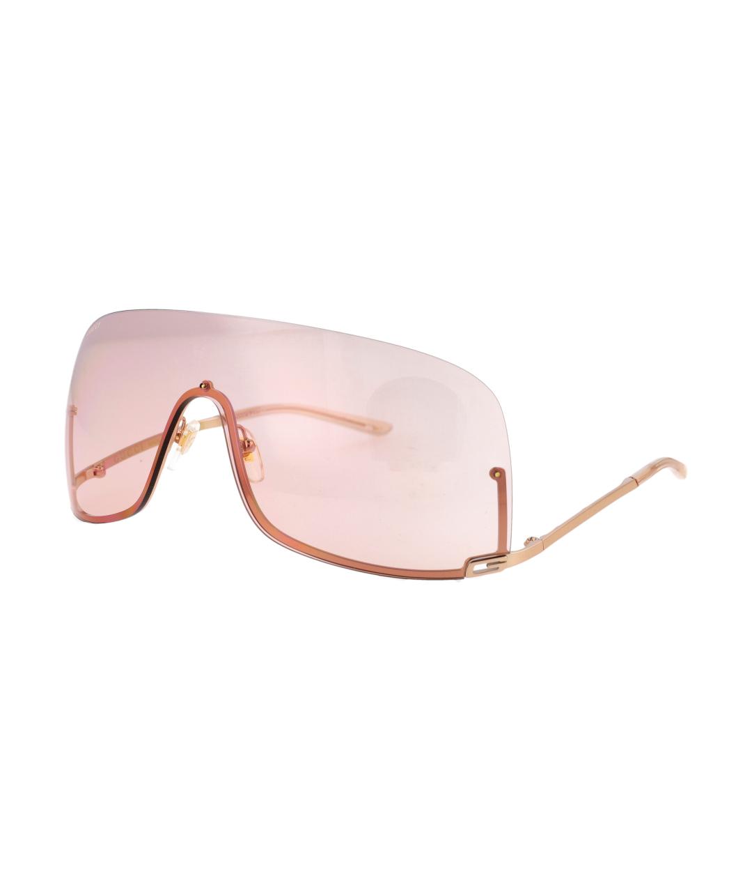 GUCCI Золотые металлические солнцезащитные очки, фото 2