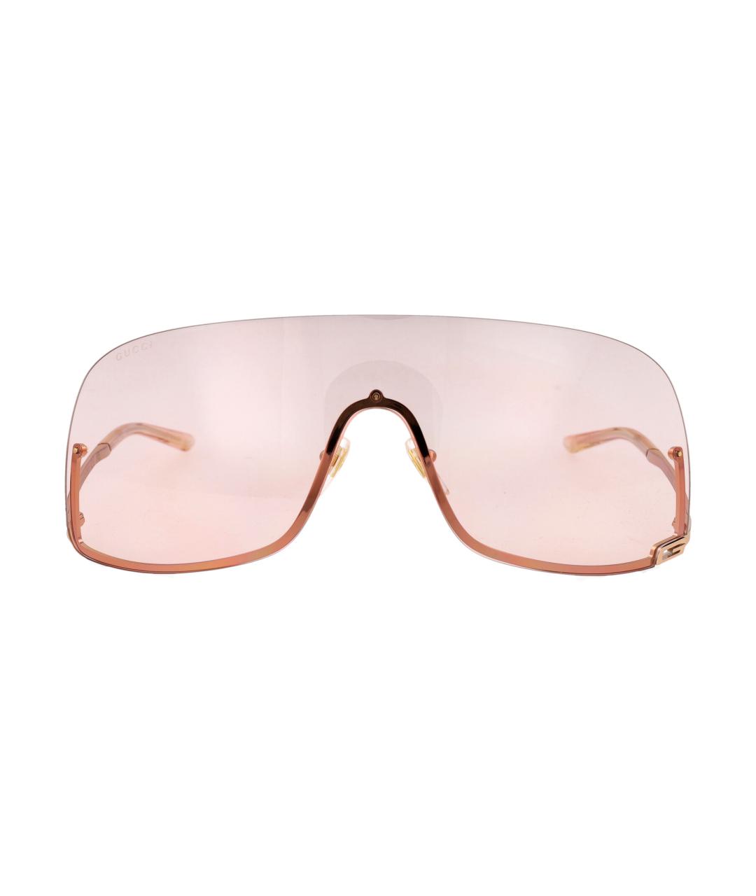 GUCCI Золотые металлические солнцезащитные очки, фото 1