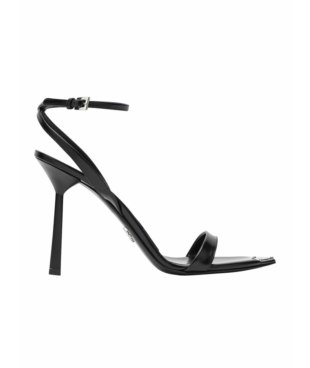 PRADA Черные кожаные босоножки, фото 1