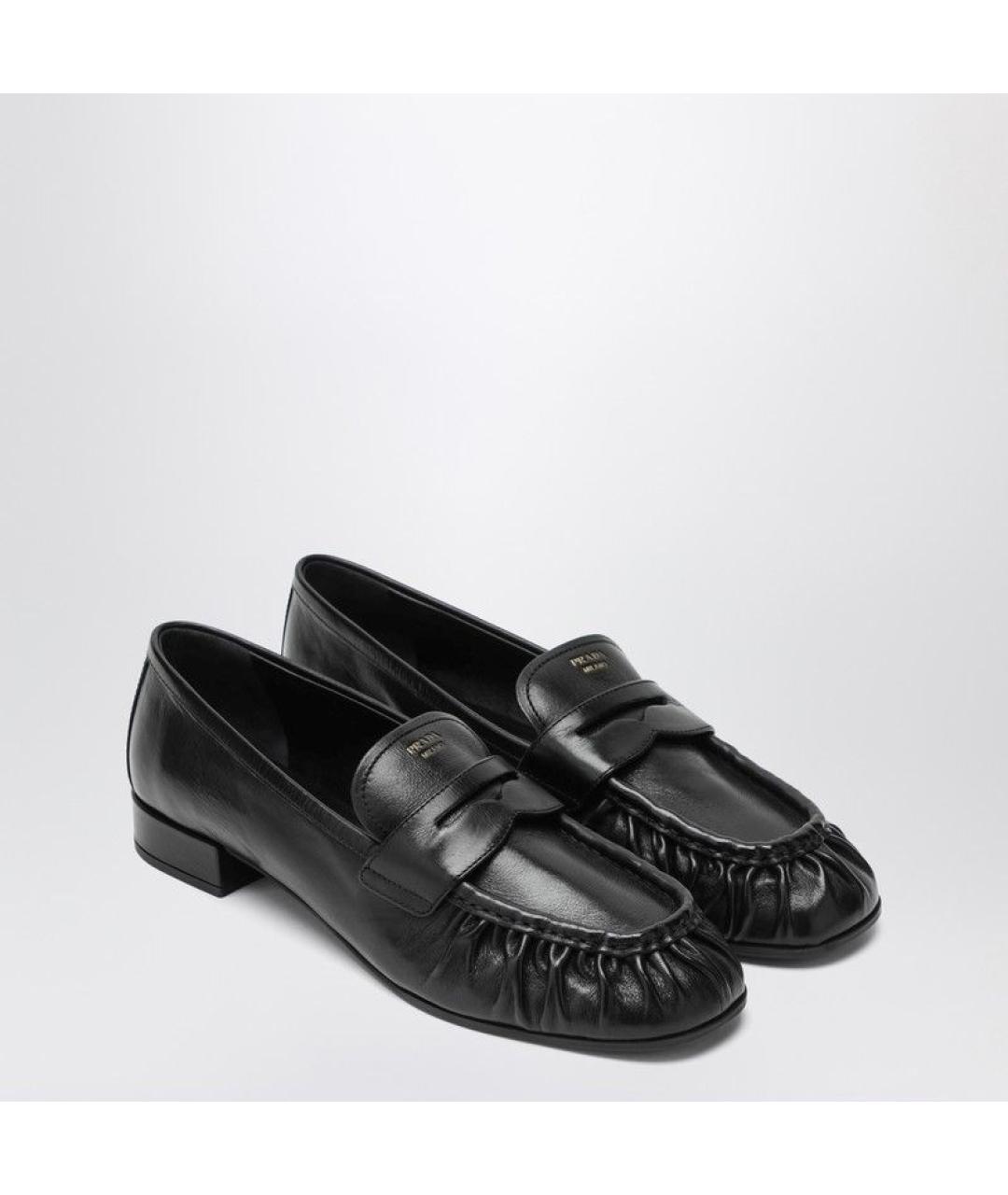PRADA Черные кожаные лоферы, фото 2
