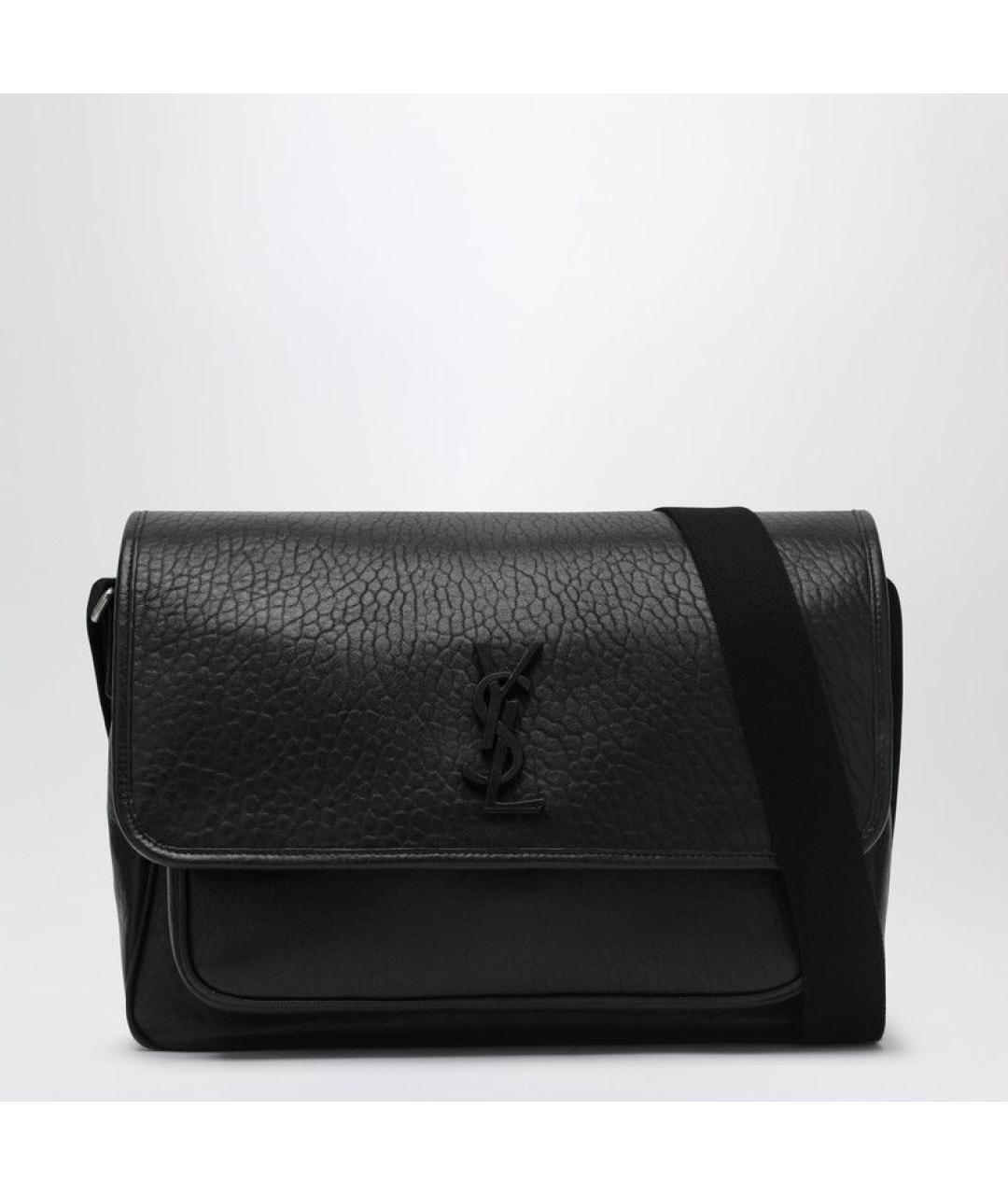 SAINT LAURENT Черная кожаная сумка на плечо, фото 6
