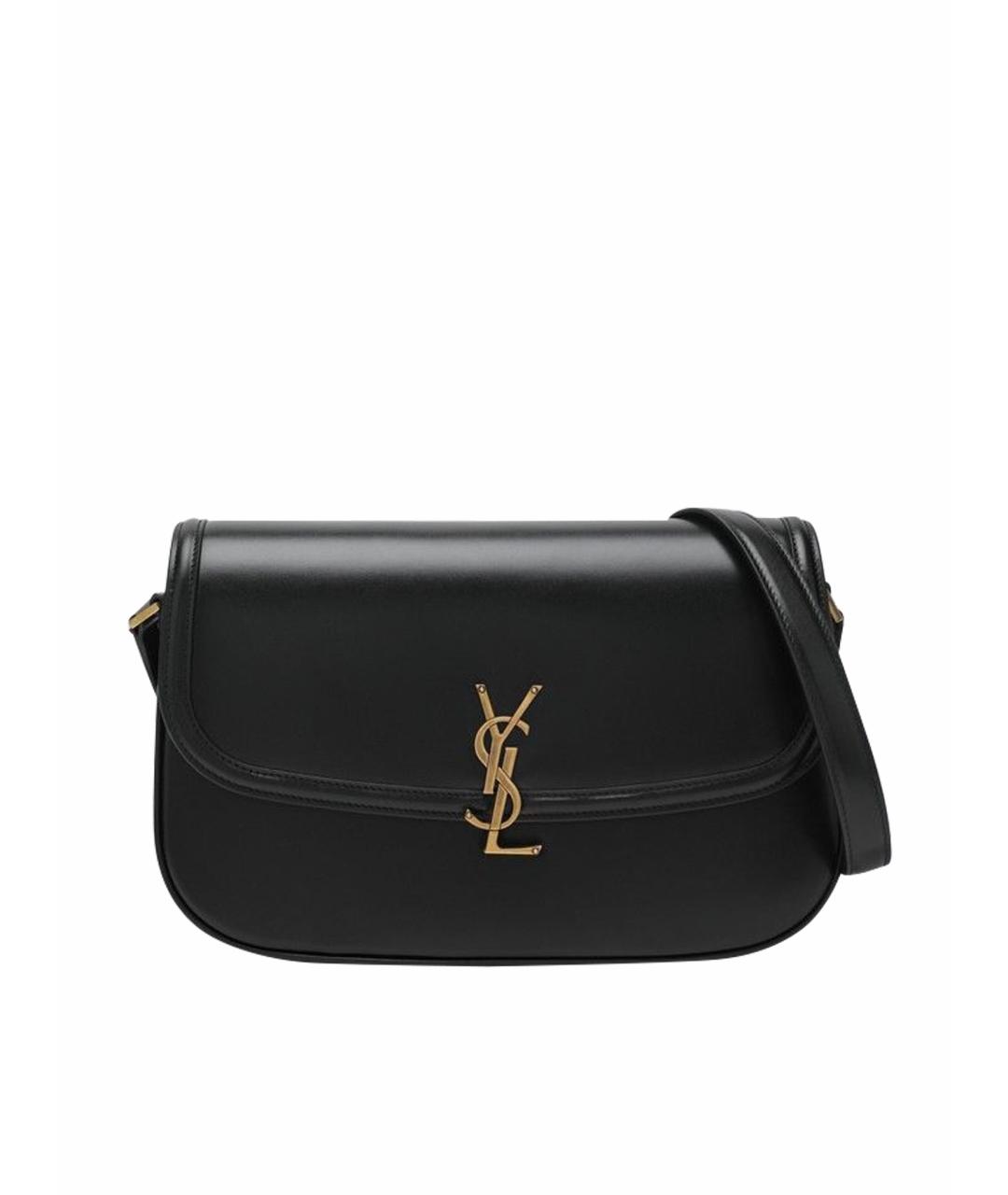 SAINT LAURENT Черная кожаная сумка через плечо, фото 1