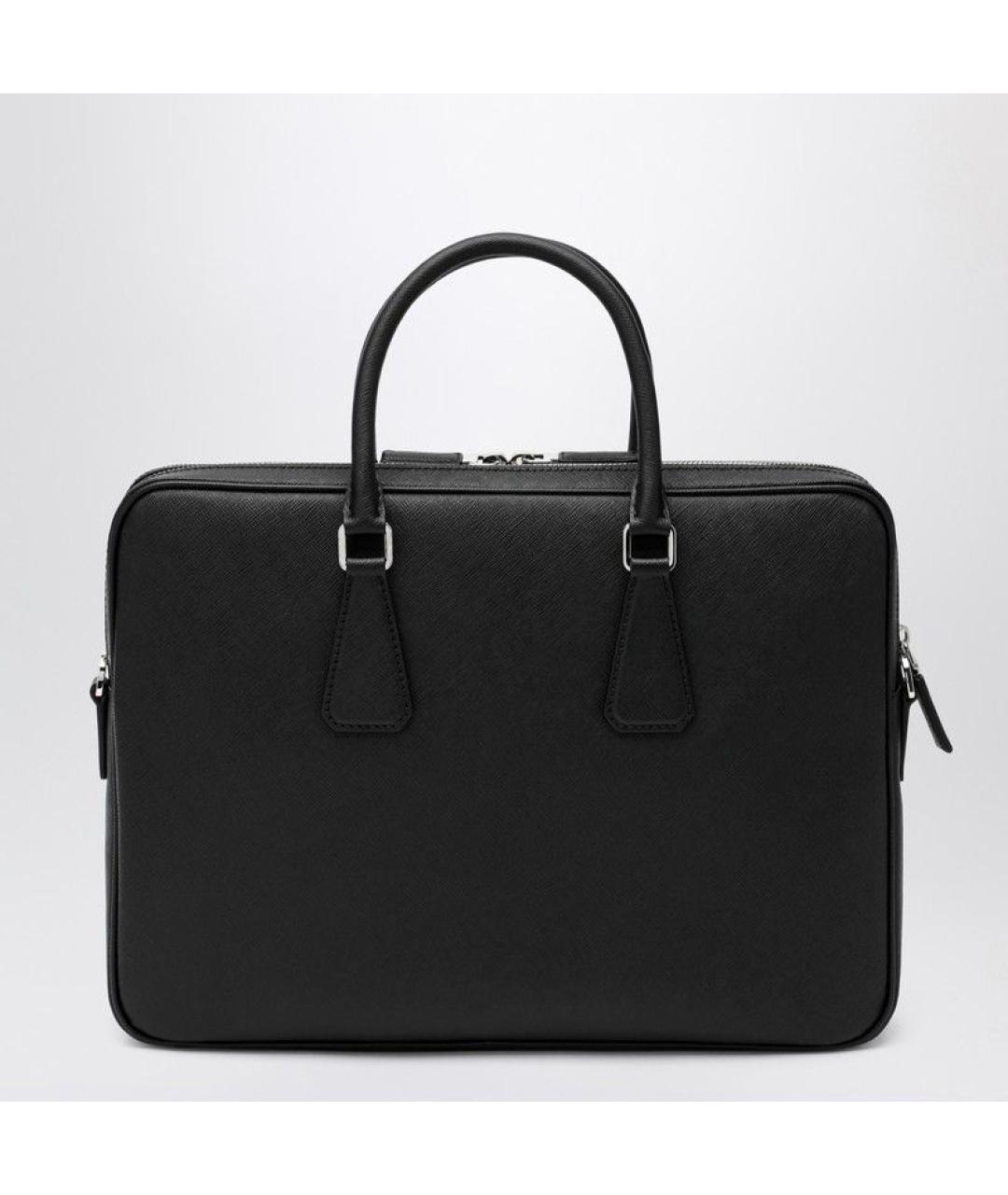 PRADA Черный кожаный портфель, фото 2