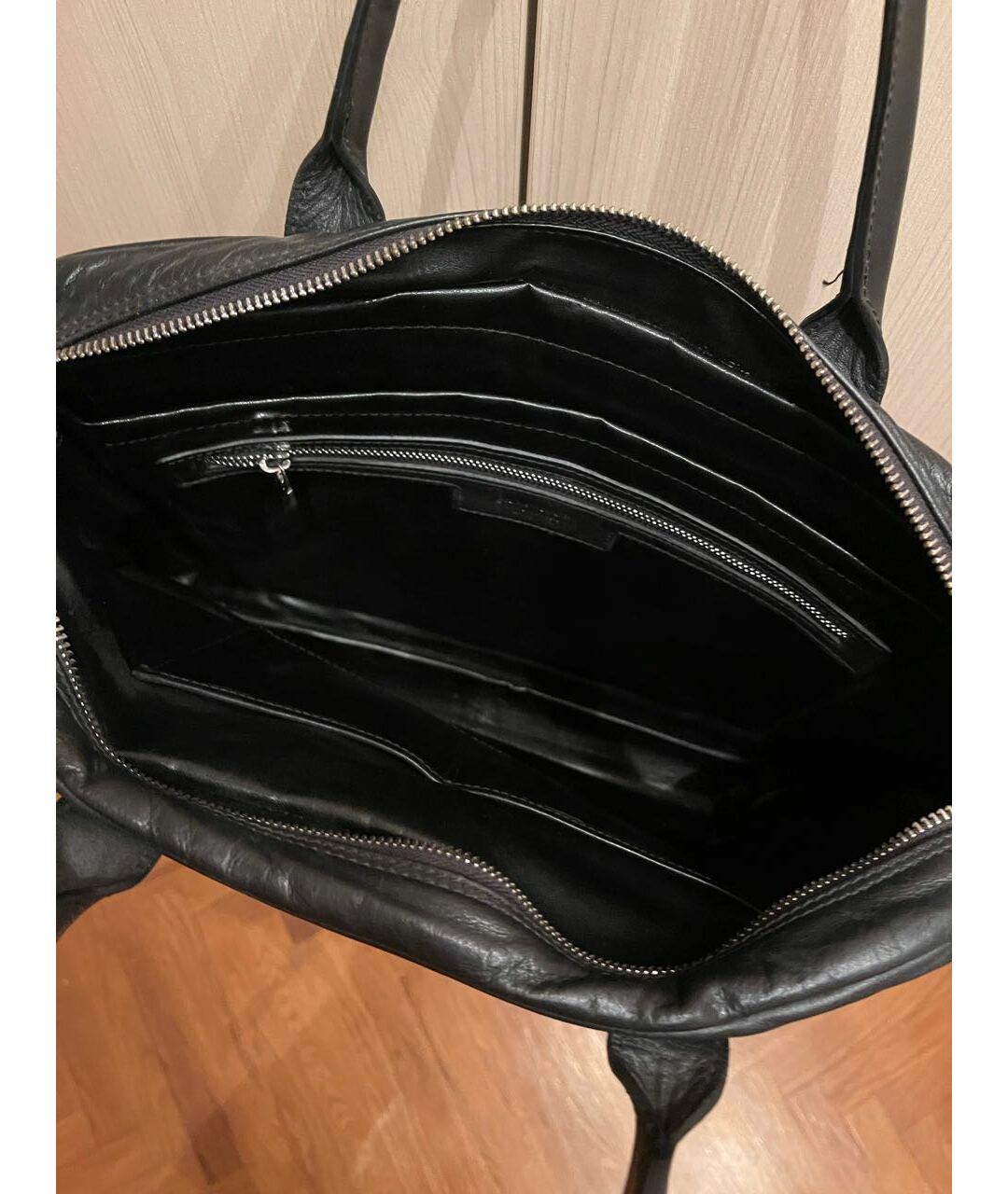 BILLIONAIRE Черный кожаный портфель, фото 2