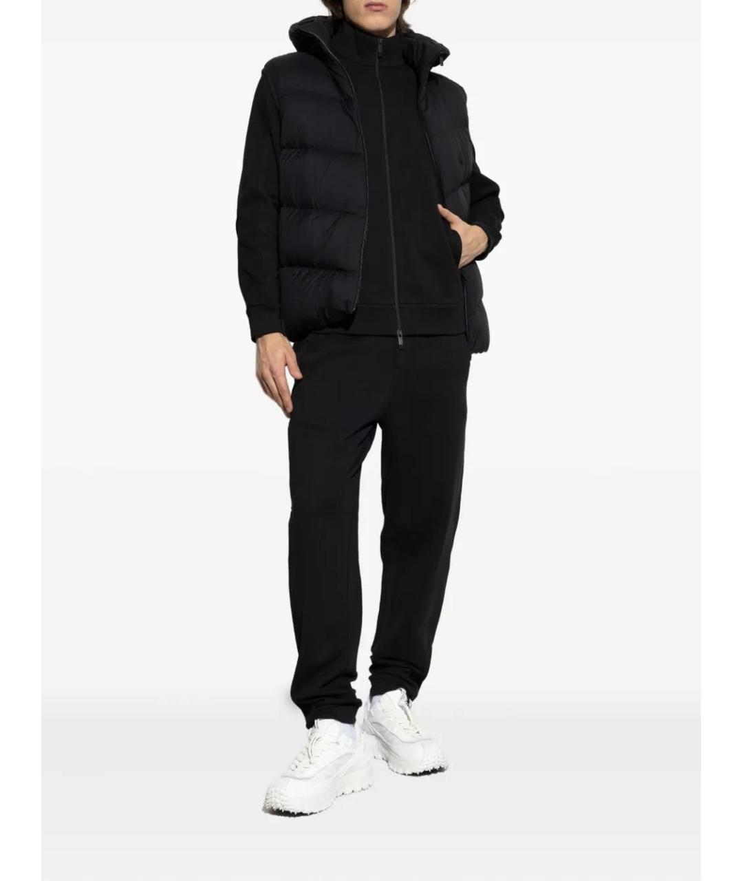 MONCLER Черные хлопковые повседневные брюки, фото 2