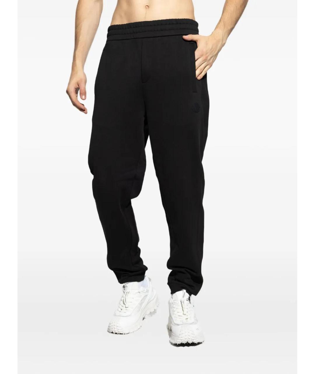 MONCLER Черные хлопковые повседневные брюки, фото 3