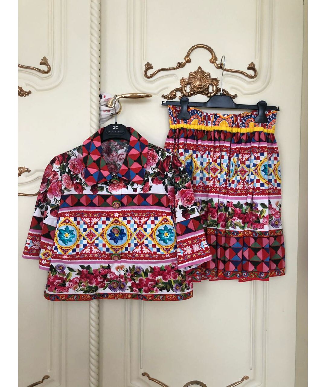 DOLCE&GABBANA Мульти хлопковый костюм с брюками, фото 9