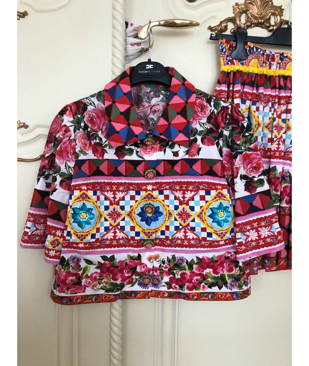 DOLCE&GABBANA Мульти хлопковый костюм с брюками, фото 2