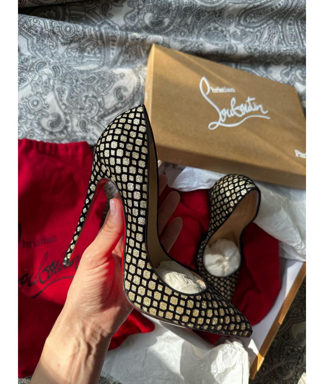 CHRISTIAN LOUBOUTIN Золотые туфли, фото 3