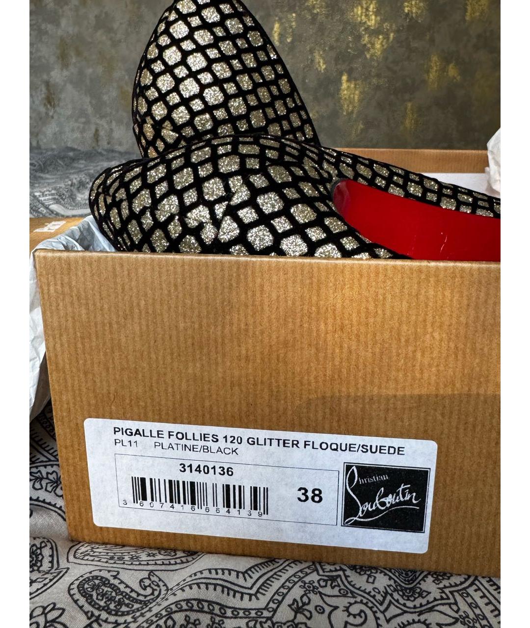 CHRISTIAN LOUBOUTIN Золотые туфли, фото 2