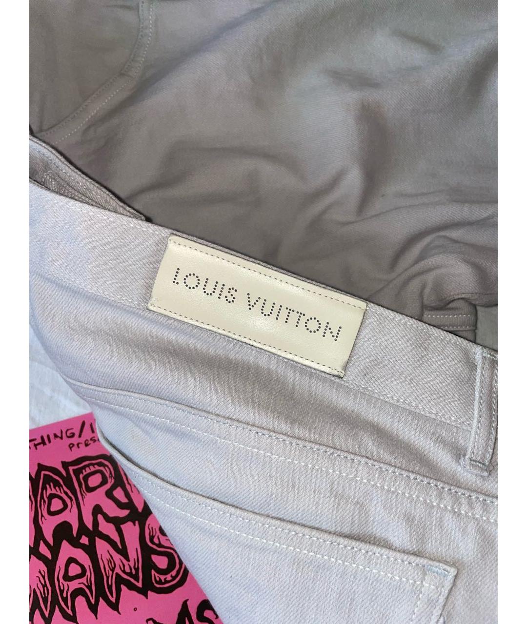 LOUIS VUITTON Серые хлопковые прямые джинсы, фото 3