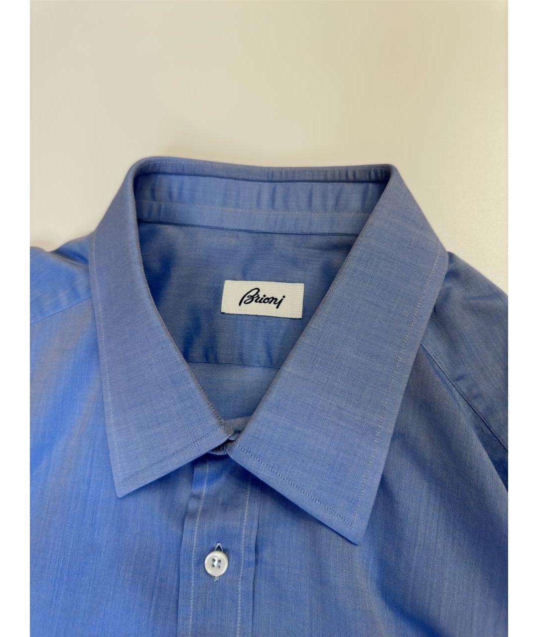 BRIONI Синяя хлопковая классическая рубашка, фото 2