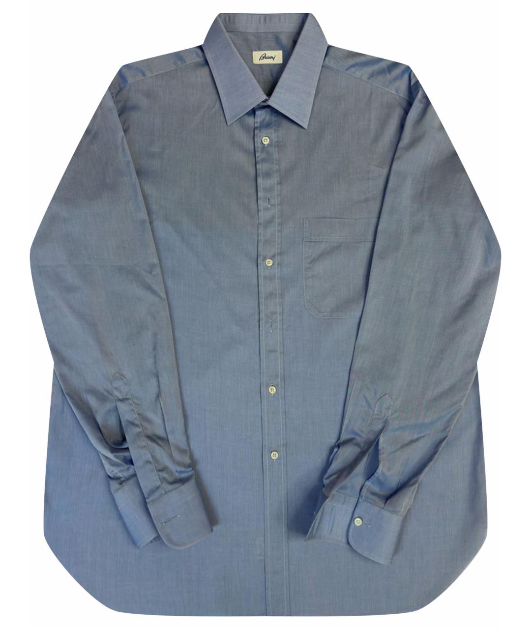 BRIONI Синяя хлопковая классическая рубашка, фото 1