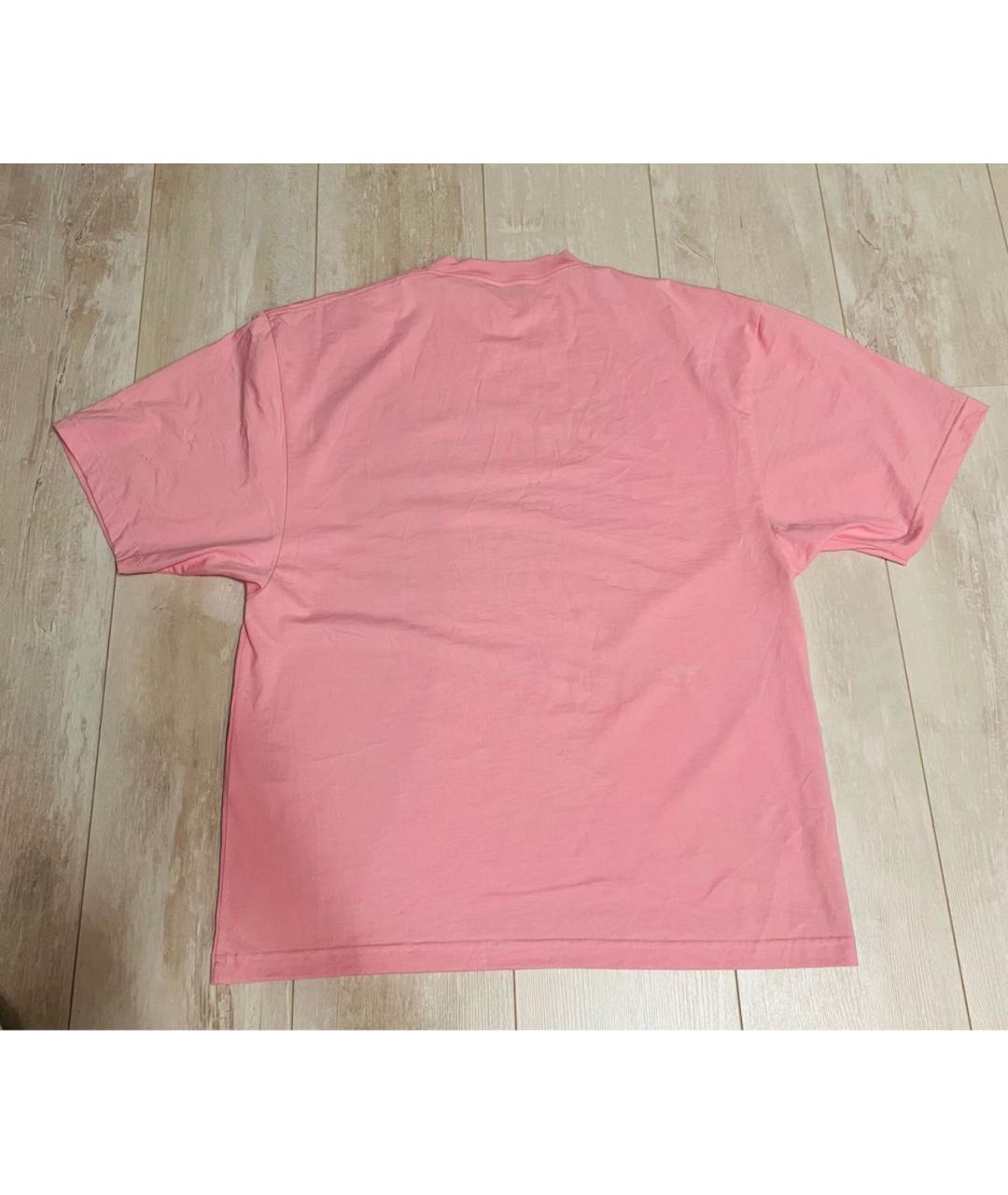 BALENCIAGA Розовая хлопковая футболка, фото 2