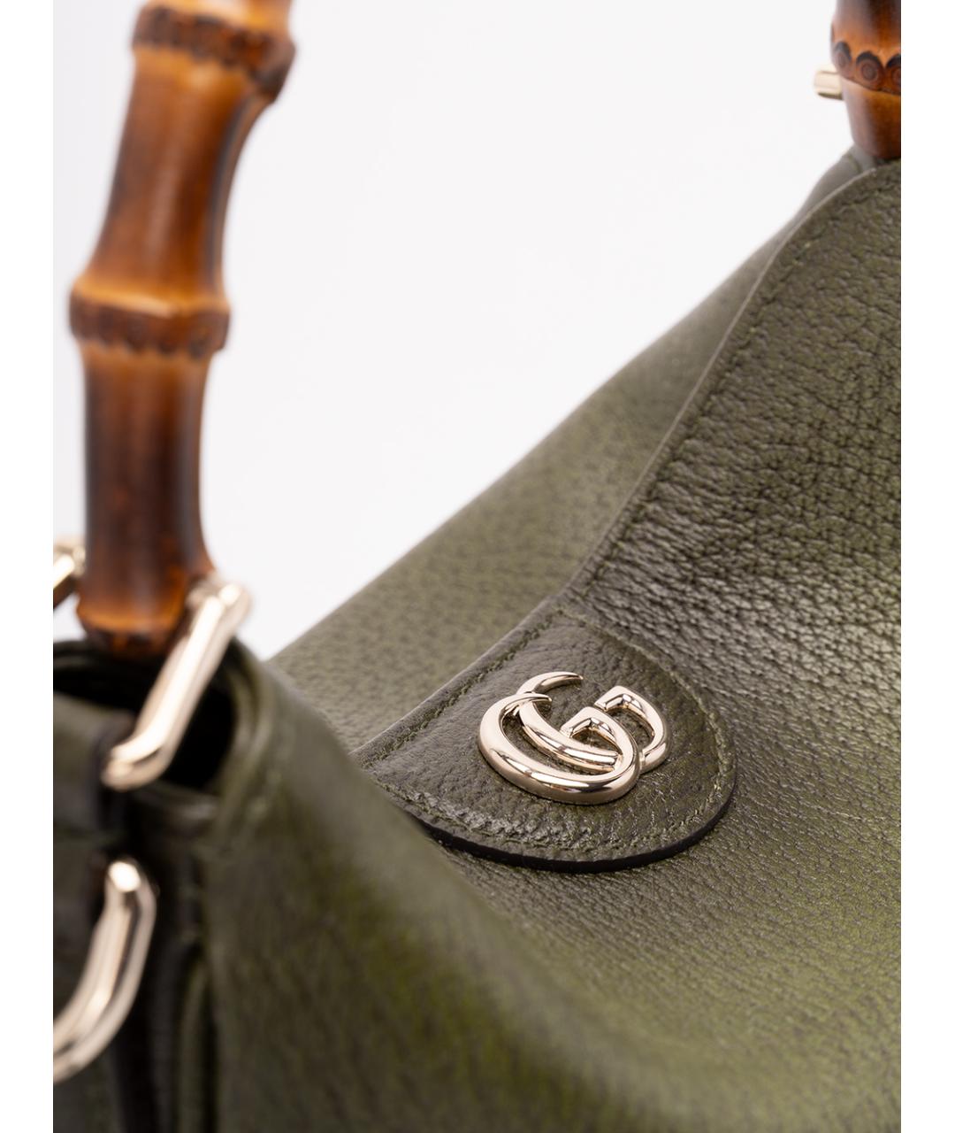 GUCCI Зеленая кожаная сумка через плечо, фото 3