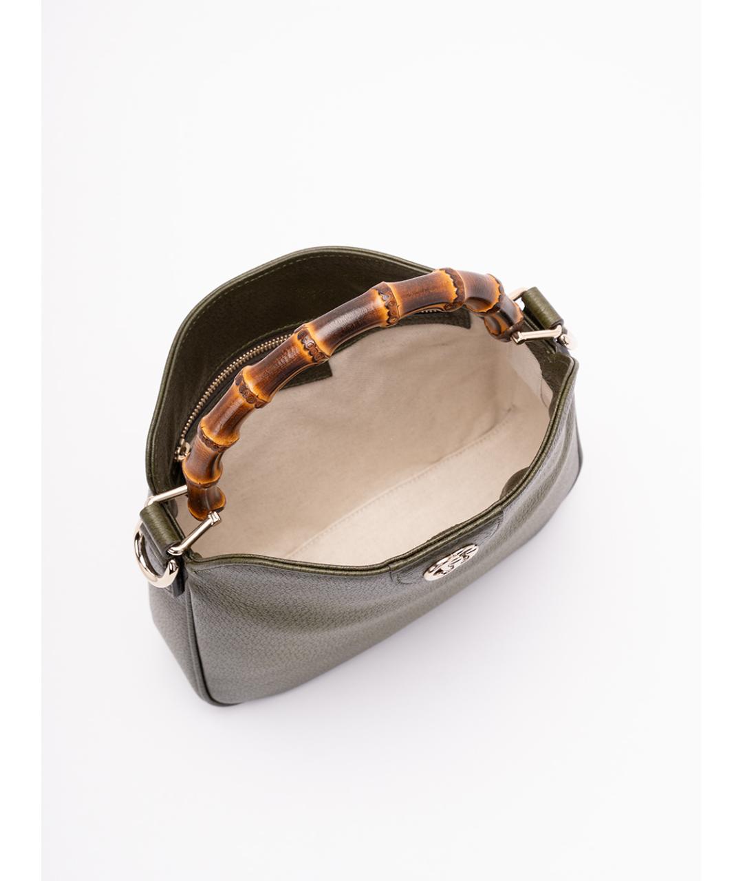 GUCCI Зеленая кожаная сумка через плечо, фото 4