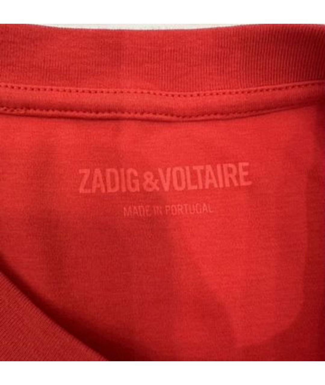 ZADIG & VOLTAIRE Красная хлопковая футболка, фото 3