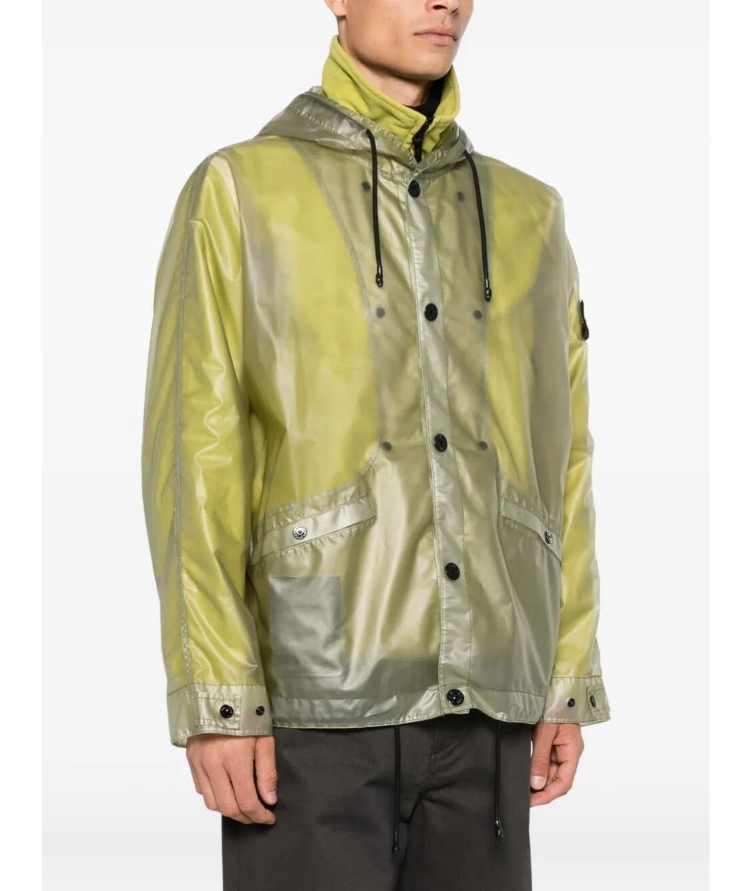 STONE ISLAND Салатовая полиамидовая куртка, фото 3