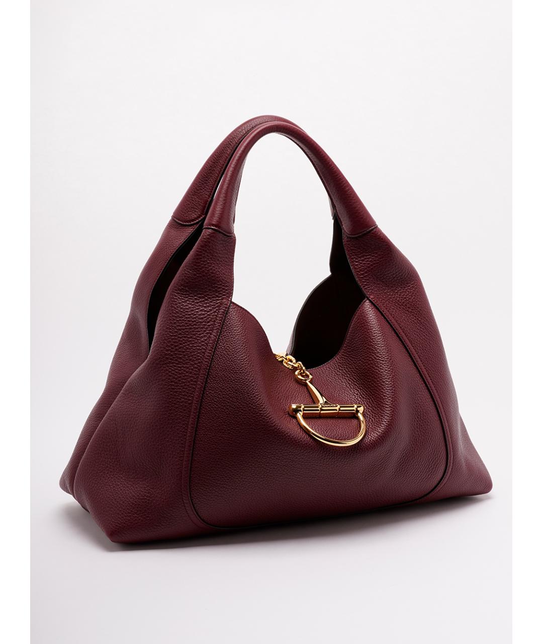 GUCCI Бордовая кожаная сумка тоут, фото 3