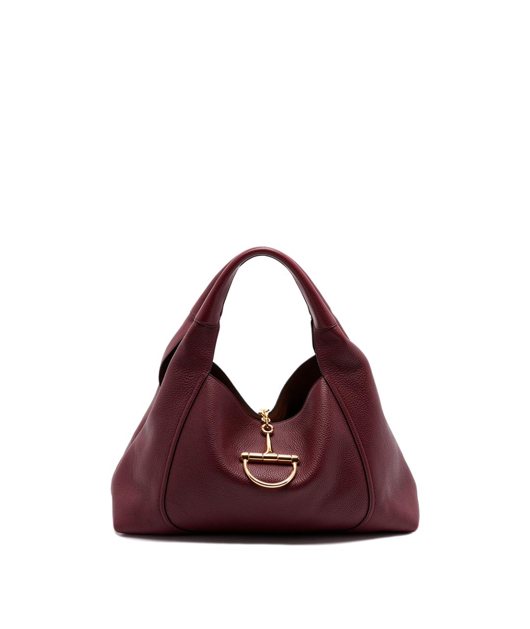 GUCCI Бордовая кожаная сумка тоут, фото 1
