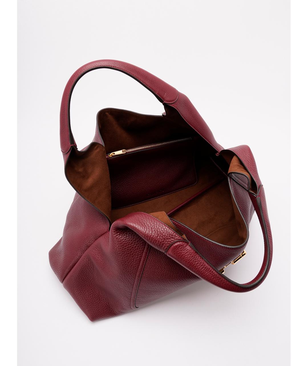 GUCCI Бордовая кожаная сумка тоут, фото 5