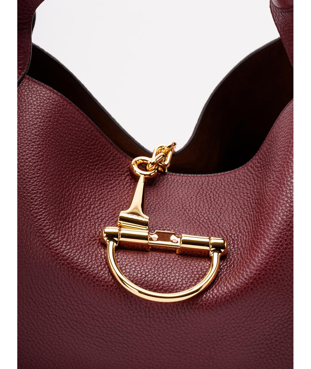 GUCCI Бордовая кожаная сумка тоут, фото 4