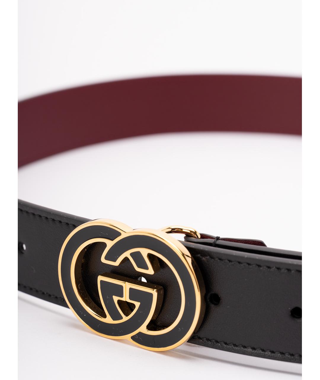 GUCCI Черный кожаный ремень, фото 2