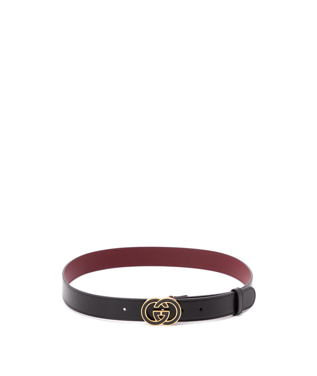 GUCCI Черный кожаный ремень, фото 1