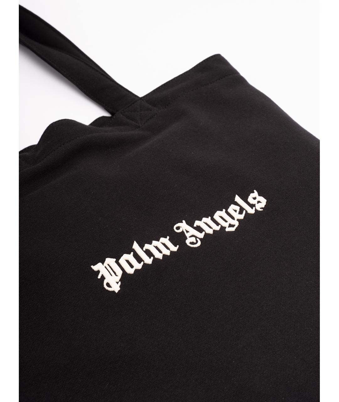 PALM ANGELS Черная хлопковая сумка тоут, фото 4