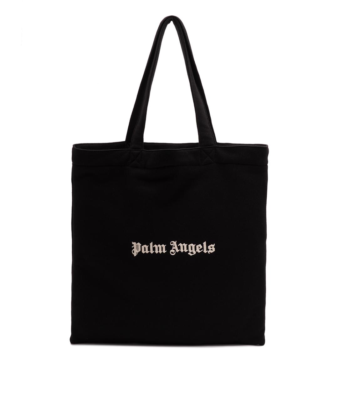 PALM ANGELS Черная хлопковая сумка тоут, фото 1