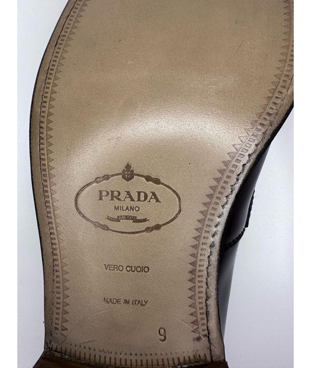 PRADA Бордовые кожаные лоферы, фото 5