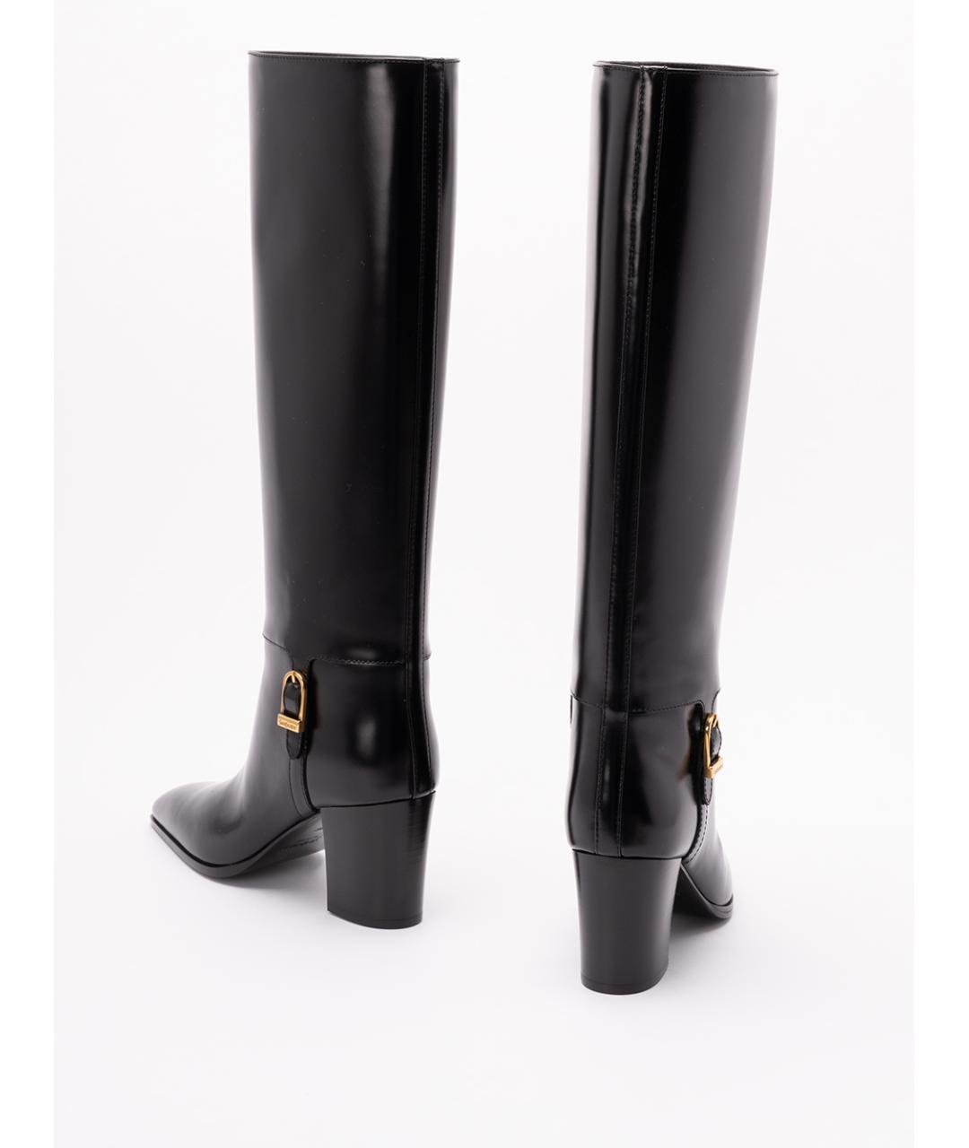 SAINT LAURENT Черные кожаные ботинки, фото 3