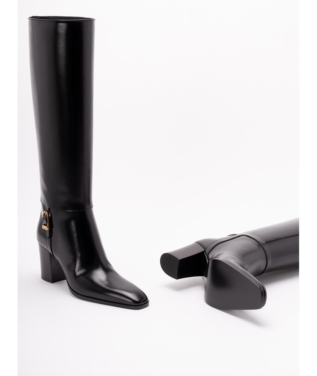 SAINT LAURENT Черные кожаные ботинки, фото 4