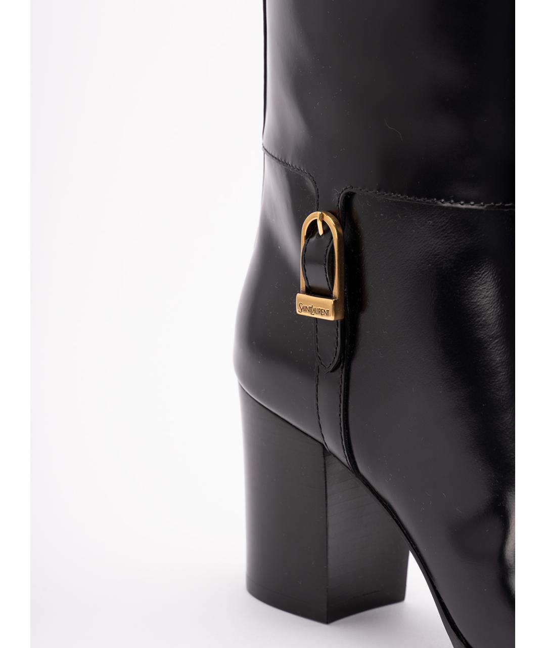 SAINT LAURENT Черные кожаные ботинки, фото 5