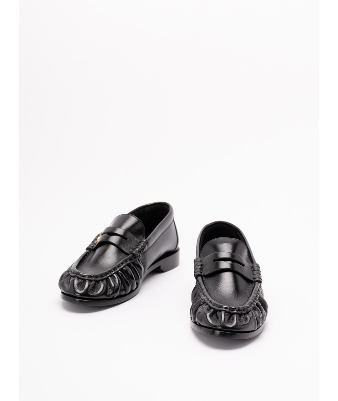 SAINT LAURENT Черные кожаные лоферы, фото 2