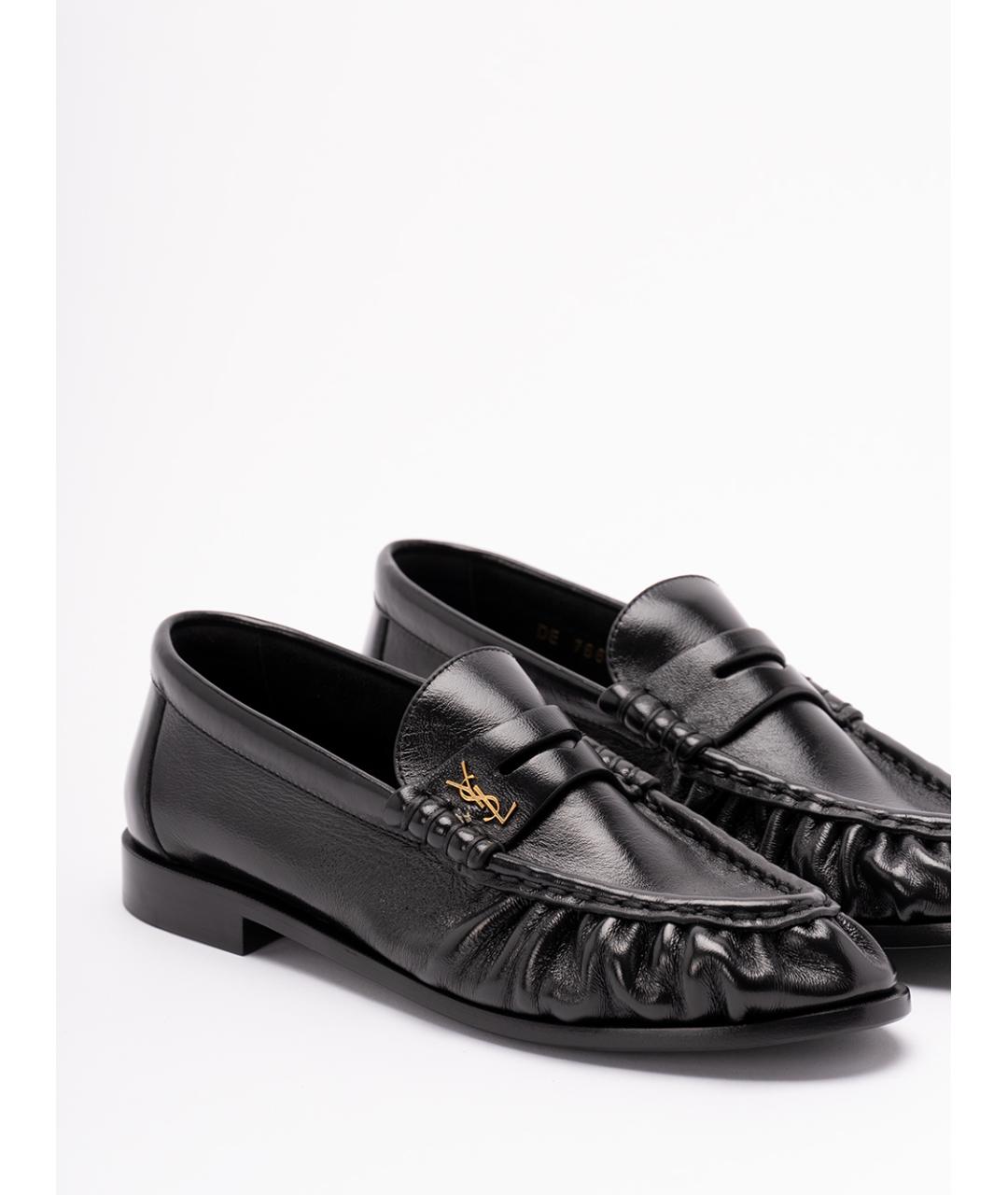 SAINT LAURENT Черные кожаные лоферы, фото 5